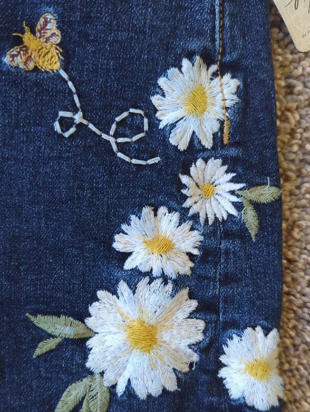 Free People Driftwood Daisy Bee Daze Aria Denim Shorts - 27 - Picture 3 of 9